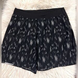 Lululemon Surge Shorts Men’s Size XL – Black/Gray Pattern – 9” Inseam